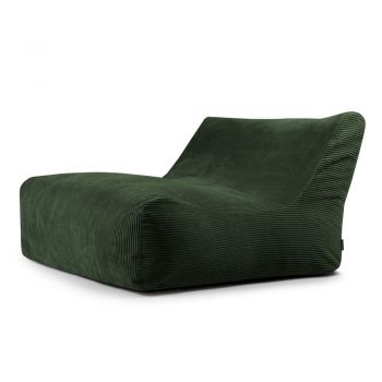 Fotoliu bean bag verde cu tapițerie din catifea reiată Sofa Lounge – SLOWDOWN