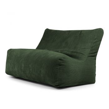 Fotoliu bean bag verde cu tapițerie din catifea reiată Sofa Seat Lounge – SLOWDOWN