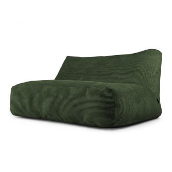 Fotoliu bean bag verde cu tapițerie din catifea reiată Sofa Tube 160 – SLOWDOWN
