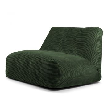 Fotoliu bean bag verde cu tapițerie din catifea reiată Sofa Tube – SLOWDOWN