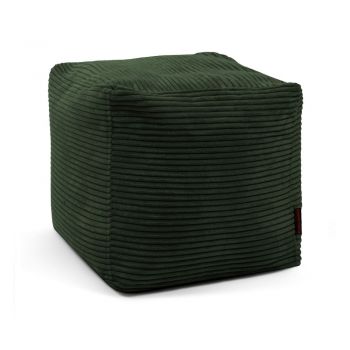 Fotoliu bean bag verde cu tapițerie din catifea reiată Up! MooG – SLOWDOWN