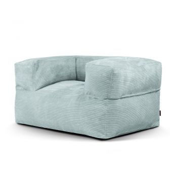 Fotoliu bean bag verde mentă cu tapițerie din catifea reiată MooG – SLOWDOWN