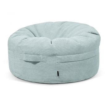 Fotoliu bean bag verde mentă cu tapițerie din catifea reiată Roll 105 – SLOWDOWN