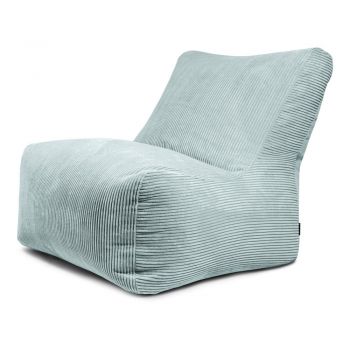 Fotoliu bean bag verde mentă cu tapițerie din catifea reiată Seat 100 Lounge – SLOWDOWN