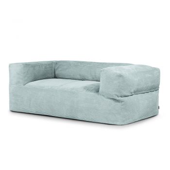 Fotoliu bean bag verde mentă cu tapițerie din catifea reiată Sofa MooG – SLOWDOWN