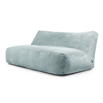 Fotoliu bean bag verde mentă cu tapițerie din catifea reiată Sofa Tube 190 – SLOWDOWN