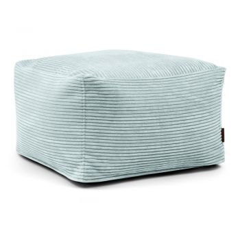 Fotoliu bean bag verde mentă cu tapițerie din catifea reiată Softbox MooG – SLOWDOWN
