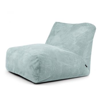 Fotoliu bean bag verde mentă cu tapițerie din catifea reiată Tube 100 – SLOWDOWN