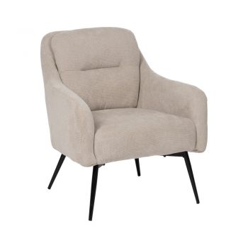 Fotoliu bej cu tapițerie din chenille Classic – Ixia