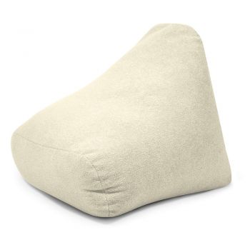 Fotoliu puf pentru copii crem cu tapițerie din țesătură bouclé Snug 80 – SLOWDOWN