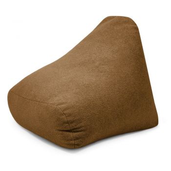 Fotoliu puf pentru copii maro cu tapițerie din țesătură bouclé Snug 80 – SLOWDOWN