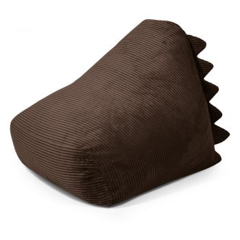 Fotoliu puf pentru copii maro închis cu tapițerie din catifea reiată Snug 80 Dragon – SLOWDOWN