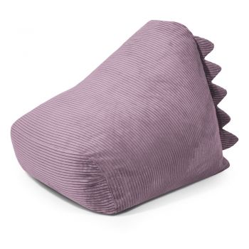 Fotoliu puf pentru copii mov cu tapițerie din catifea reiată Snug 80 Dragon – SLOWDOWN
