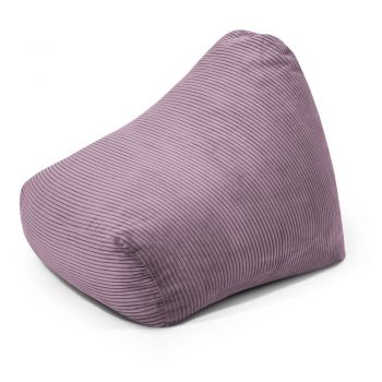 Fotoliu puf pentru copii mov cu tapițerie din catifea reiată Snug 80 – SLOWDOWN