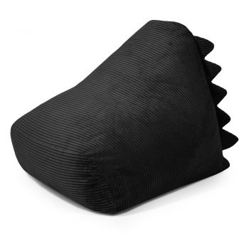 Fotoliu puf pentru copii negru cu tapițerie din catifea reiată Snug 80 Dragon – SLOWDOWN