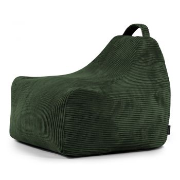 Fotoliu puf pentru copii verde cu tapițerie din catifea reiată Game Amuse – SLOWDOWN