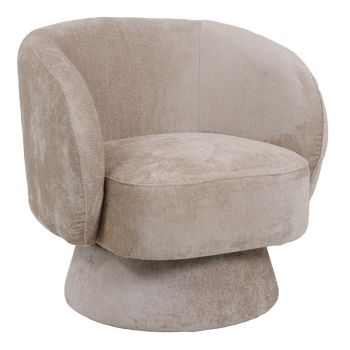 Fotoliu rotativ Kreslo, Pako World, Textil, Crem, 78x81x77 cm