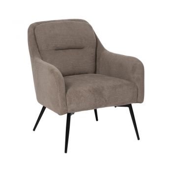 Fotoliu taupe cu tapițerie din chenille Classic – Ixia