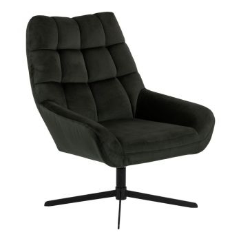 Fotoliu verde pivotant cu tapițerie din catifea Paris – Actona