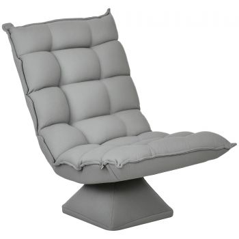 HOMCOM Fotoliu de sol paresos fotoliu relax fotoliu lounge design capitonat înclinare spătar reglabil pivotant 360° | Aosom Romania