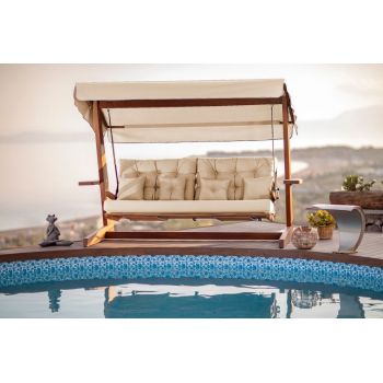 Balansoar cu 3 locuri Luna Deluxe 2600 Bej 260x200x195 cm Balansoar cu 3 locuri Luna Deluxe 2600 Bej 260x200x195 cm