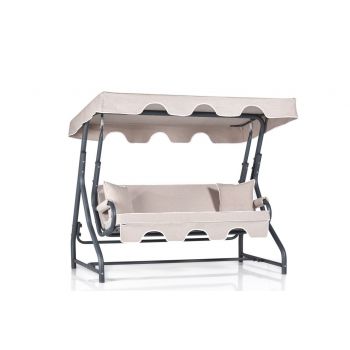 Balansoar cu 3 locuri Ruta 2 Crem 200x165x110 cm Balansoar cu 3 locuri Ruta 2 Crem 200x165x110 cm