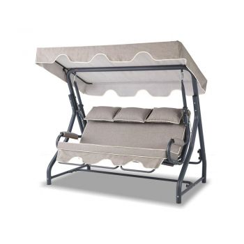 Balansoar de gradina cu 3 locuri Zomzi, Gri, 200x110x165 cm