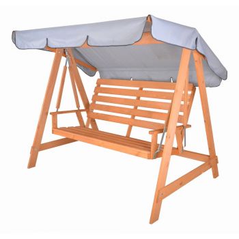 Balansoar de grădină gri din lemn Sylva - Rojaplast Balansoar de grădină gri din lemn Sylva - Rojaplast