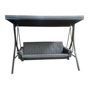 Balansoar de grădină gri din metal Madrid – Rojaplast Balansoar de grădină gri din metal Madrid – Rojaplast