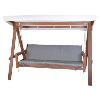 Balansoar de grădină gri/maro din lemn Adelaida – Rojaplast Balansoar de grădină gri/maro din lemn Adelaida – Rojaplast
