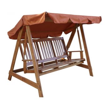 Balansoar de grădină maro din lemn Luisa – Rojaplast Balansoar de grădină maro din lemn Luisa – Rojaplast