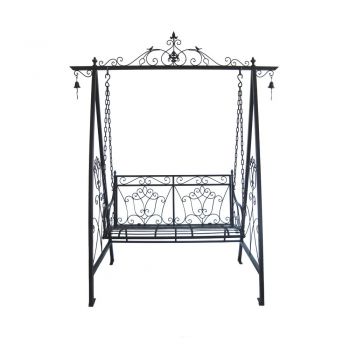 Balansoar de grădină negru din metal Kari - Garden Pleasure Balansoar de grădină negru din metal Kari - Garden Pleasure