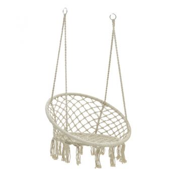 Balansoar suspendat scoică de grădină Eventful Bej 82x82x133 cm Balansoar suspendat scoică de grădină Eventful Bej 82x82x133 cm