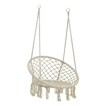 Balansoar suspendat scoică de grădină Eventful Bej 82x82x133 cm Balansoar suspendat scoică de grădină Eventful Bej 82x82x133 cm