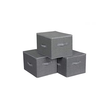 Cutii pliabile pentru depozitare, Songmics, Gri, RYZB03G, 40 x 30 x 25 cm Cutii pliabile pentru depozitare, Songmics, Gri, RYZB03G, 40 x 30 x 25 cm