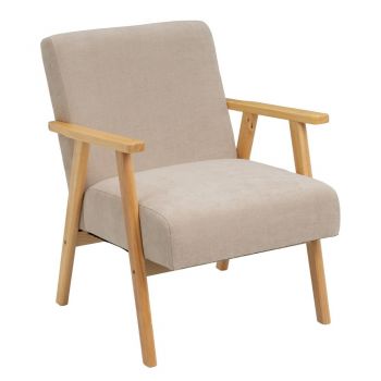 Fotoliu bej cu tapițerie din chenille Vintage – Casa Selección