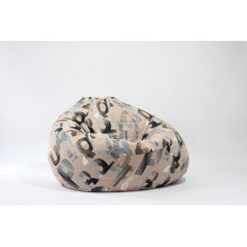 Fotoliu Nirvana Gigant, Material Textil - Army Scrabble