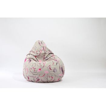 Fotoliu Nirvana Hobbit Pufrelax, Material Textil - Flower Buds