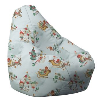 Fotoliu puf copii, Nirvana Light Pufrelax, Material Impermeabil - Santa's Coming To Town