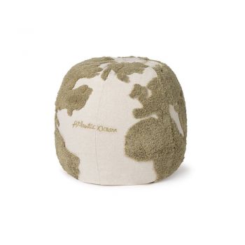 Fotoliu puf pentru copii verde/crem World Map – Lorena Canals
