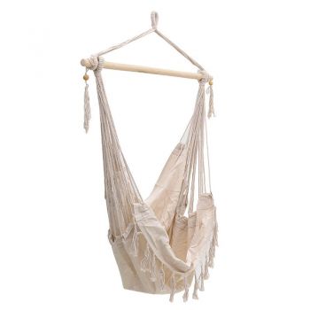 Hamac scaun Ambition din material textil bej 100x80x130cm Hamac scaun Ambition din material textil bej 100x80x130cm