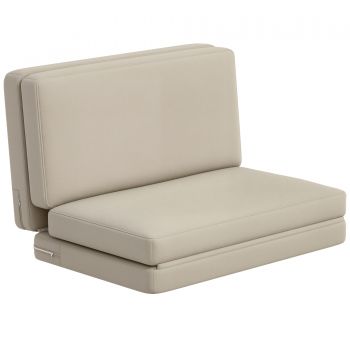 HOMCOM 2-in-1 canapea relaxanta pliabila, saltea pentru oaspeti, separabila, latime de 120 cm, Bej | Aosom Romania