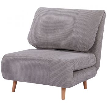 HOMCOM Canapea Pat 2 în 1 pentru Oaspeți, suport de gât reglabil, Cord 82 cm x 89 cm x 83 cm Gri deschis | Aosom Romania
