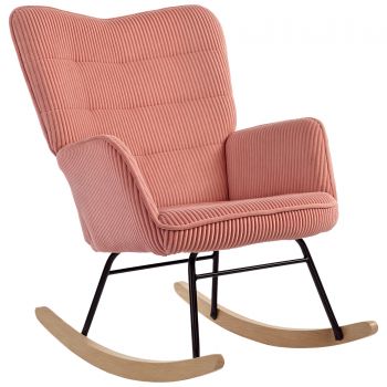 HOMCOM Fotoliu cu leagăn, Fotoliu de relaxare, Scaun cu leagăn, rezistent până la 120 kg, Poliester, 98 x 71 x 101 cm, Roz | Aosom Romania