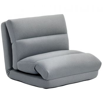 HOMCOM Fotoliu de podea canapea leneșă fotoliu convertibil în pat inclinabil 90° la 180° material textil - 70l x 72A x 56Î cm - gri | Aosom Romania HOMCOM Fotoliu de podea canapea leneșă fotoliu convertibil în pat inclinabil 90° la 180° material textil - 70l x 72A x 56Î cm - gri | Aosom Romania