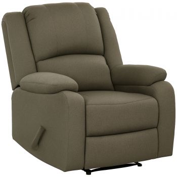 HOMCOM Fotoliu de relaxare, funcție de întindere și suport de picioare, reglabil, până la 150 kg, cadru din oțel, 90 x 96 x 98 cm, Maro | Aosom Romania