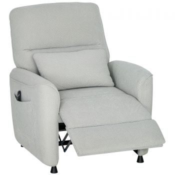 HOMCOM Fotoliu Relax Electric cu Masaj și Încălzire, Silențios, Reclinabil 150° în Cinilă cu Pernă, Funcție de Memorie, 2 Telecomenzi, Suport pentru Picioare pentru Living și Birou, Gri | Aosom Romania