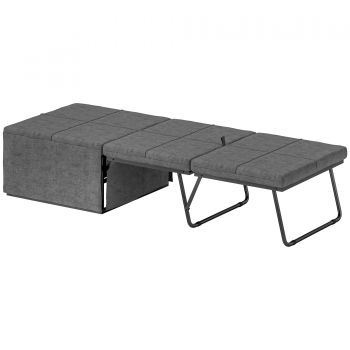 HOMCOM Pat pliant, cu saltea și husă de protecție, 190 x 69 x 38,5 cm, Gri | Aosom Romania