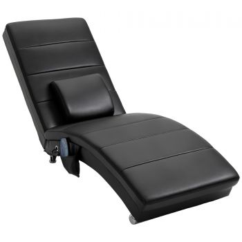 HOMCOM Relaxliege cu funcție de masaj, fotoliu de lounge ergonomic cu spătar înalt, cu funcție de masaj și pernă cu design Zero-G, fotoliu de lounge din piele ecologică, metal, spumă, negru, 58 x 163 x 87 cm | Aosom Romania HOMCOM Relaxliege cu funcție de masaj, fotoliu de lounge ergonomic cu spătar înalt, cu funcție de masaj și pernă cu design Zero-G, fotoliu de lounge din piele ecologică, metal, spumă, negru, 58 x 163 x 87 cm | Aosom Romania
