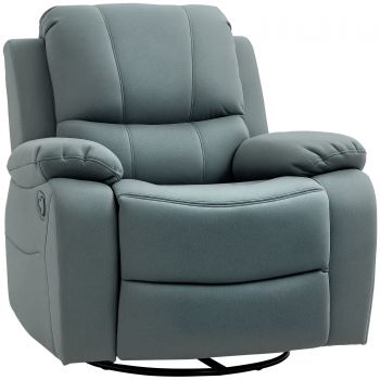 HOMCOM Relaxsessel cu înclinare până la 135°, rotire la 360 de grade, 93 cm x 100 cm x 98 cm, cadru din oțel, Verde | Aosom Romania
